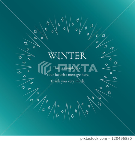 A winter decorative frame with a snowflake and light motif. A luxurious border design. 120496880