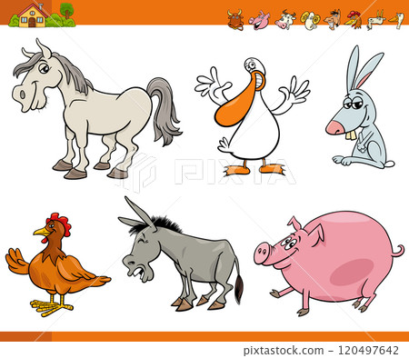 cartoon farm animals comic characters set cartoon farm animals comic characters set 120497642