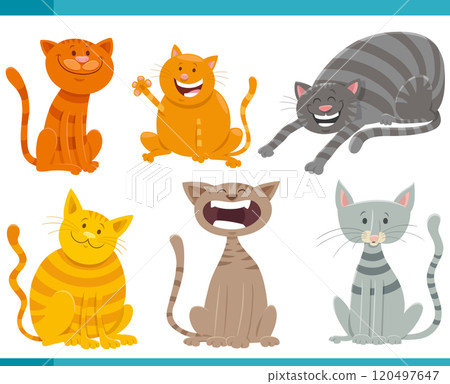cartoon cats and kittens animal characters set 120497647