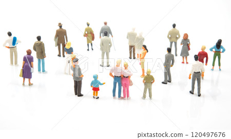 miniature people. different people stand on a white background miniature people. different people stand on a white background 120497676