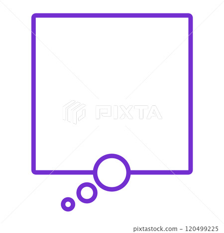 簡單的方形思想語音氣泡 3(僅限紫色/線圖) 簡單的方形思想語音氣泡 3(僅限紫色/線圖) 120499225