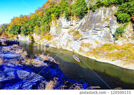 Rock formations and river rafting 120500133