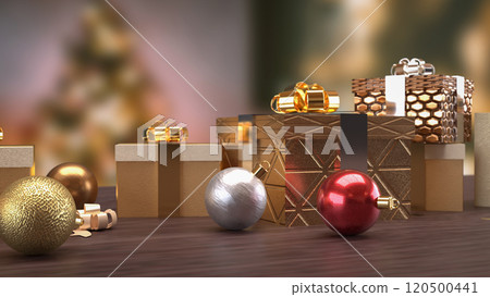 The Christmas decor Background for Holiday concept 3d rendering. The Christmas decor Background for Holiday concept 3d rendering. 120500441