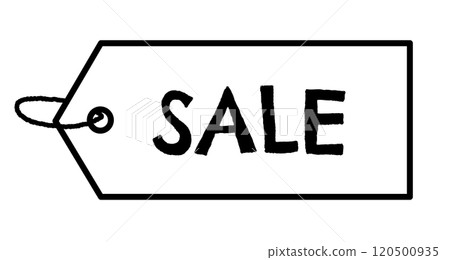 Sale tag icon vector (white) with a child-like handwritten feel Sale tag icon vector (white) with a child-like handwritten feel 120500935