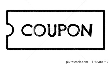 Coupon voucher icon vector (white) with a child-like handwritten feel 120500937