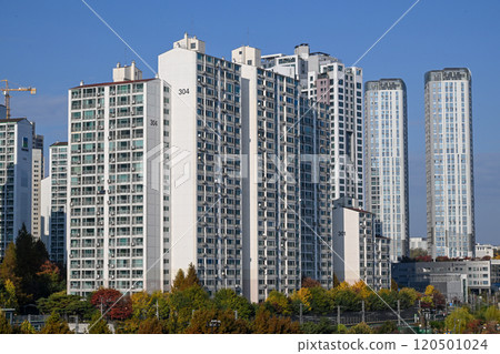 Seoul Forest Park and surrounding apartments and buildings 120501024