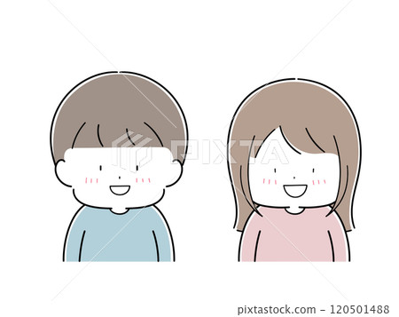 Smiling young men and women set Smiling young men and women set 120501488