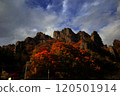 Mt. Myogi colored in autumn leaves 120501914