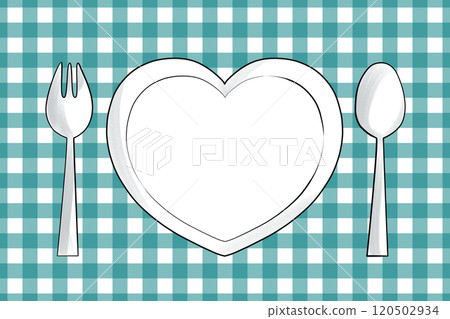 Heart Plate Table Setting - Deep Sea Green Placemat_02 Heart Plate Table Setting - Deep Sea Green Placemat_02 120502934