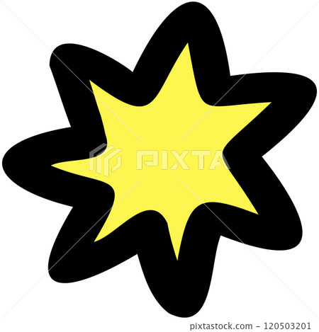 Yellow Sparkles illustration, Hand drawn doodle line 120503201