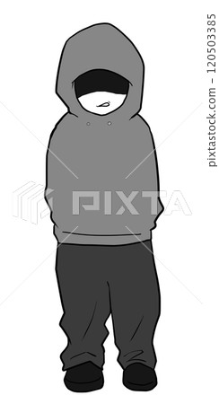 Suspicious hooded man is irritated Suspicious hooded man is irritated 120503385