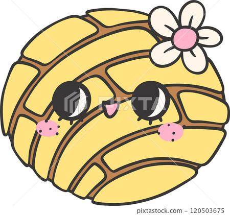 Cute Groovy Pan Dulce Yellow Concha Characters Girly Mexican Sweet Cartoon Doodles Cute Groovy Pan Dulce Yellow Concha Characters Girly Mexican Sweet Cartoon Doodles 120503675