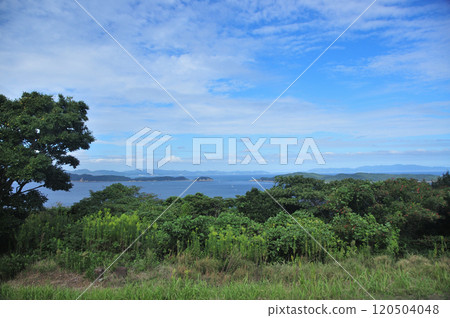 從由良城遺址展望台眺望友島【和歌山縣、歌山市】 120504048