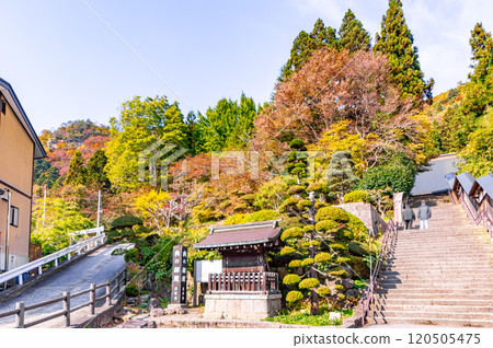 山寺登山口被秋葉染紅 120505475