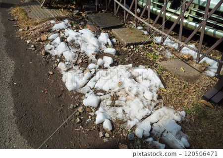 Snow that remains melted on the ground 120506471