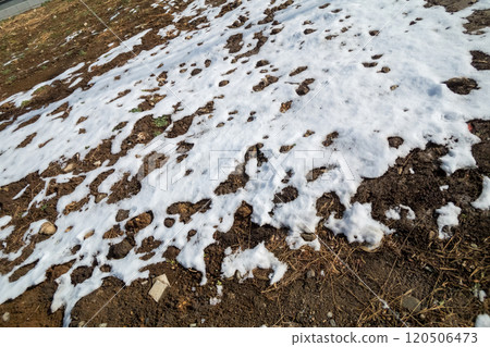 Snow that remains melted on the ground Snow that remains melted on the ground 120506473