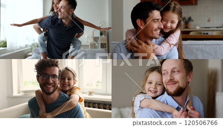 Collage of multiple women engaged in meditation practice at home 120506766