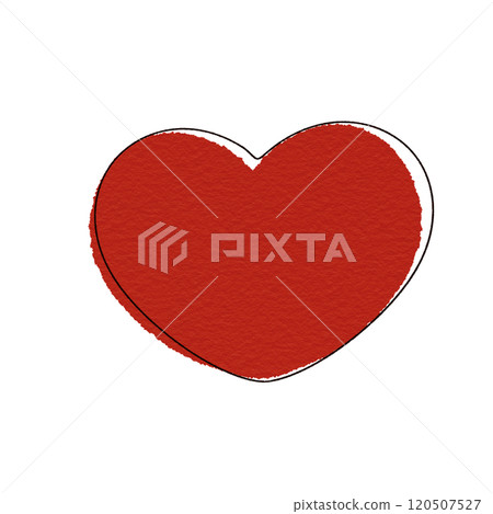 red heart with brown outline  120507527