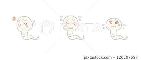 Snake illustration 3 types 04 Depressed, crying, confused (white) | Clip art Snake illustration 3 types 04 Depressed, crying, confused (white) | Clip art 120507657