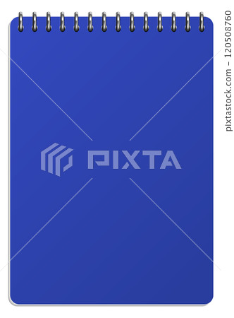 Closed notepad realistic mockup. Blue cover notebook 120508760