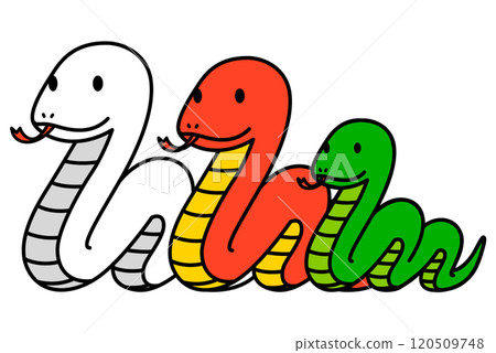 Three snakes, parent and child New Year's card material Three snakes, parent and child New Year's card material 120509748