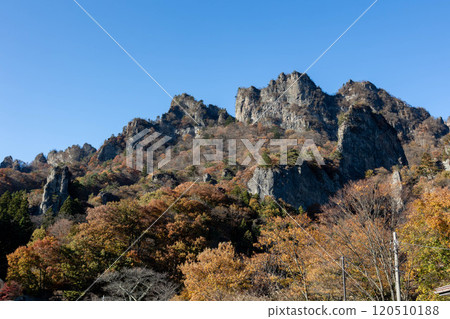 Mt. Myogi in autumn, the rocky peaks of Nakanotake 120510188