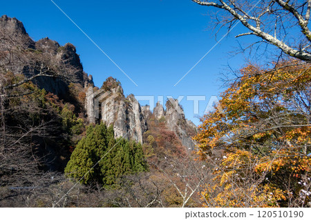 Mt. Myogi in autumn, the rocky peaks of Nakanotake 120510190