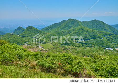 春天在Harunayama索道的Haruna Fujisanzan站南側觀看Mimine山的方向 120510483