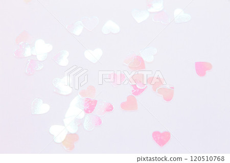 Pink hearts scattered background material 120510768