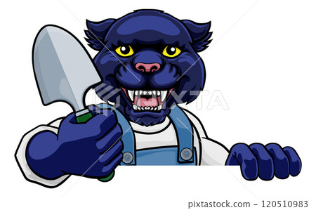 Panther Gardener Gardening Animal Mascot 120510983