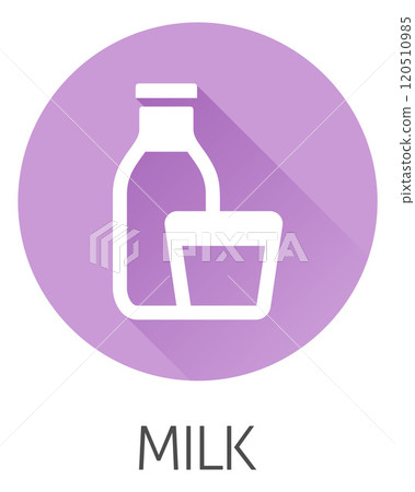 Milk Dairy Lactose Bottle Glass Food Allergy Icon 120510985