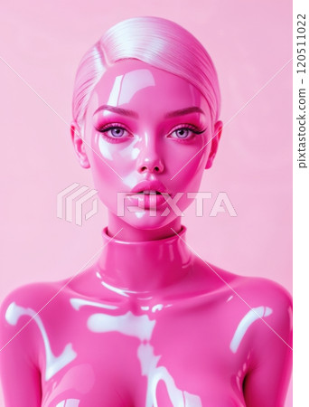 Glossy image of a woman in pink. 120511022