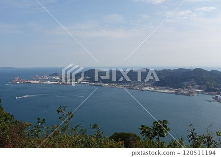 從下關市日野山公園看到的關門海峽瀨戶內海一側 120511194