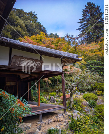 滋賀縣米原市青巖寺庭園的秋景 120512351
