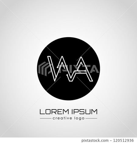 Creative logo letter W and A. A design element of a logo, business card, corporate sign or monogram. The idea of a thematic design Creative logo letter W and A. A design element of a logo, business card, corporate sign or monogram. The idea of a thematic design 120512936