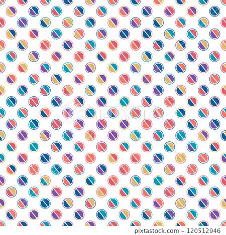 Geometric seamless background. Circle design for textures, textiles, clothing, packaging and creative idea Geometric seamless background. Circle design for textures, textiles, clothing, packaging and creative idea 120512946