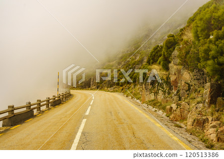 Asphalt road in mountain, Portugal 120513386