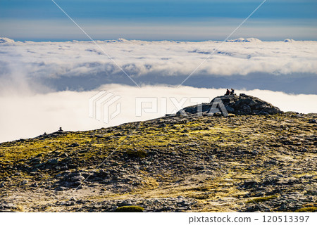 Clouds above mountain. Serra da Estrela in Portugal. 120513397