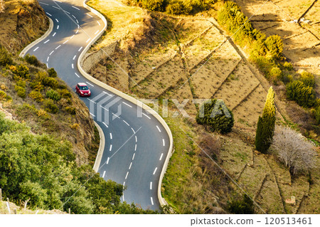 Winding asphalt road in France 120513461
