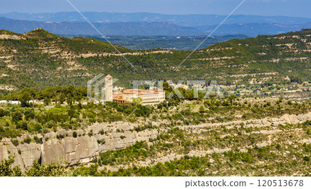 Monastery in Montserrat mountain range, Spain 120513678