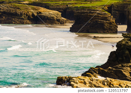 Cathedral Beach in Galicia Spain. 120513797