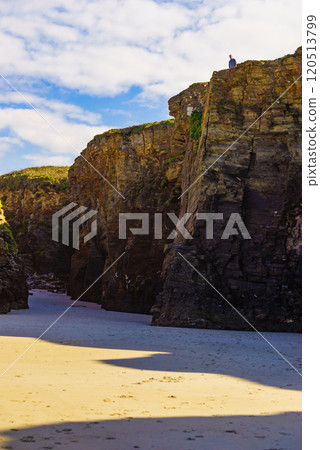 Ocean at low tide. Cathedrals Beach in Galicia Spain. Ocean at low tide. Cathedrals Beach in Galicia Spain. 120513799