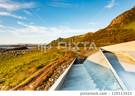 Mountain sea from viewpoint on Andoya island Norway Mountain sea from viewpoint on Andoya island Norway 120513915