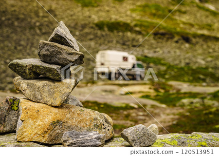 Camper car in norwegian mountains Camper car in norwegian mountains 120513951
