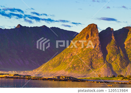 Seascape at midnight sun on Andoya, Norway Seascape at midnight sun on Andoya, Norway 120513984