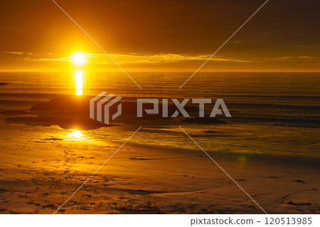 Seascape at midnight sun on Andoya, Norway 120513985