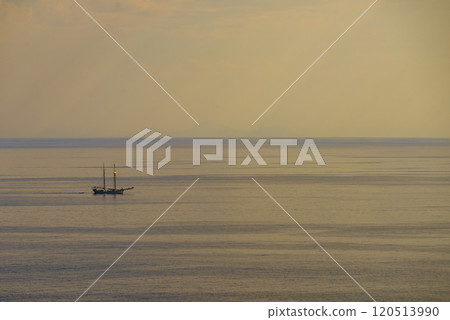 Yacht on sea water. Travel cruise holidays. 120513990