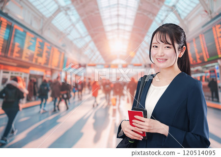 Business woman doing business trip abroad 120514095