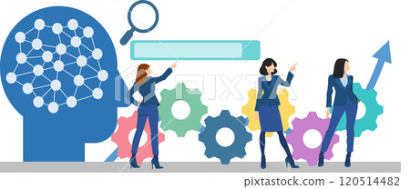 使用 AI 的女商人的插圖 使用 AI 的女商人的插圖 120514482