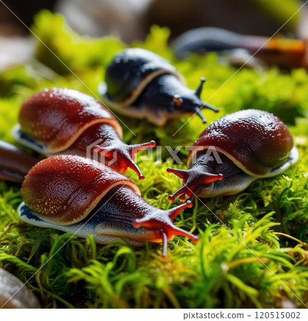 蝸牛坐在苔蘚上 120515002